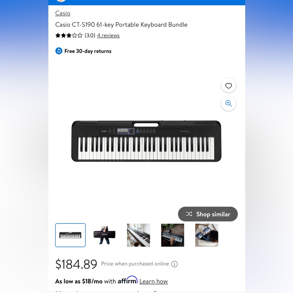 Casitone 61 key piano